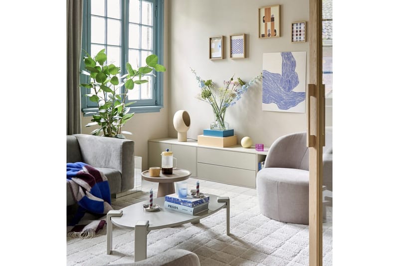 Settle Vegghengt TV-benk 200 cm med Oppbevaring i Furu - Sandbeige - Møbler - Mediamøbel & tv møbel - TV-benk & mediabenk