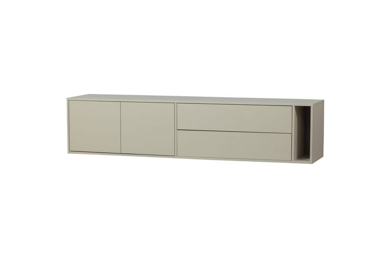 Settle Vegghengt TV-benk 200 cm med Oppbevaring i Furu, Sandbeige