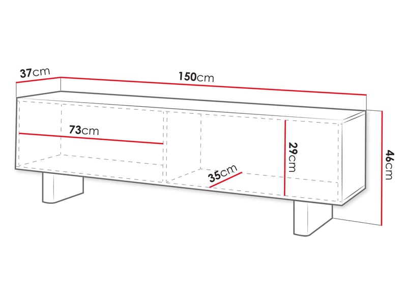 Seylar TV-benk 150 cm - Møbler - Mediamøbel & tv møbel - TV-benk & mediabenk