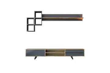 Seyra TV-møbelsett 180x40 cm - Antrasitt/Eik - Møbler - Mediamøbel & tv møbel - TV-møbelsett