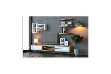 Seyra Tv-stativ 45 cm - Hvit/Eik - Møbler - Mediamøbel & tv møbel - TV-møbelsett