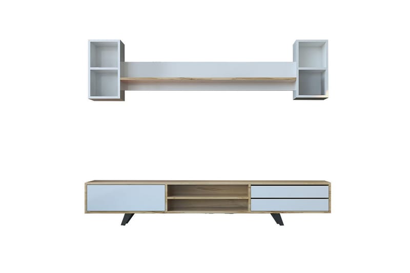 Seyra Tv-stativ 45 cm, Hvit/Eik