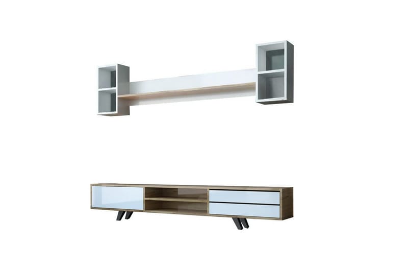 Seyra Tv-stativ 45 cm - Hvit/Eik - Møbler - Mediamøbel & tv møbel - Mediestativ & veggfeste