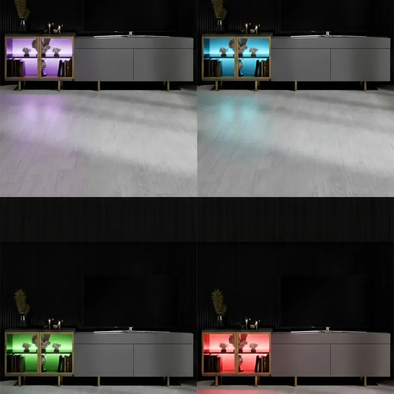 Seyring TV-benk 190 cm - Antrasitt og gull - Møbler - Mediamøbel & tv møbel - TV-benk & mediabenk