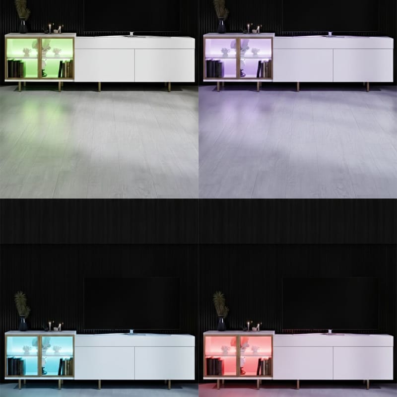 Seyring TV-benk 190 cm - Hvit og gull - Møbler - Mediamøbel & tv møbel - TV-benk & mediabenk