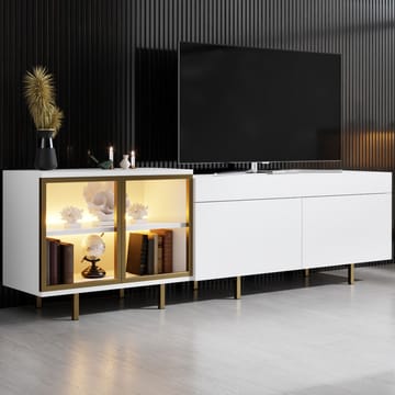 Seyring TV-benk 190 cm - Hvit/gull - Møbler - Mediamøbel & tv møbel - TV-benk & mediabenk
