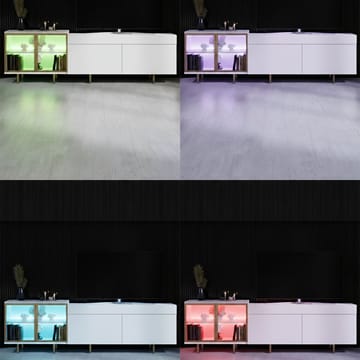 Seyring TV-benk 190 cm - Hvit/gull - Møbler - Mediamøbel & tv møbel - TV-benk & mediabenk