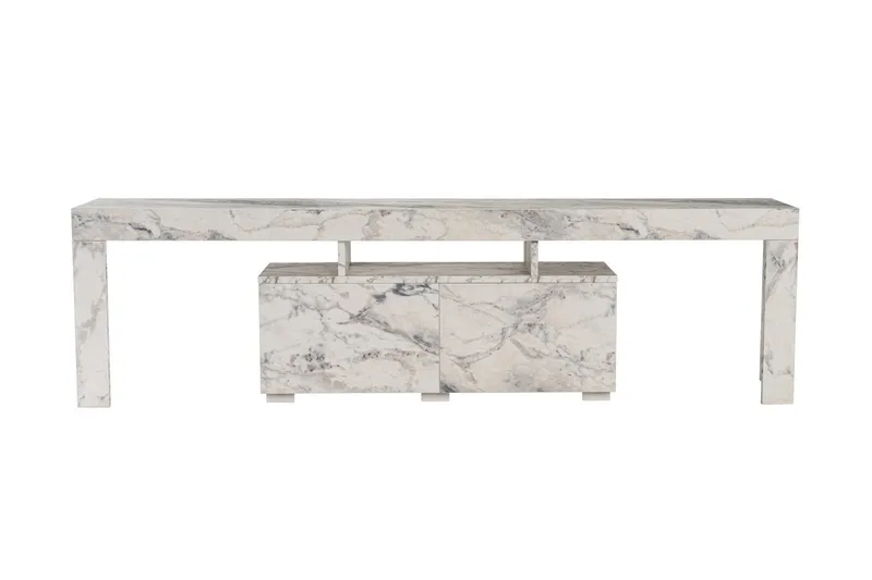 Shanah Tv-benk 180x31 cm, Marmor/Beige