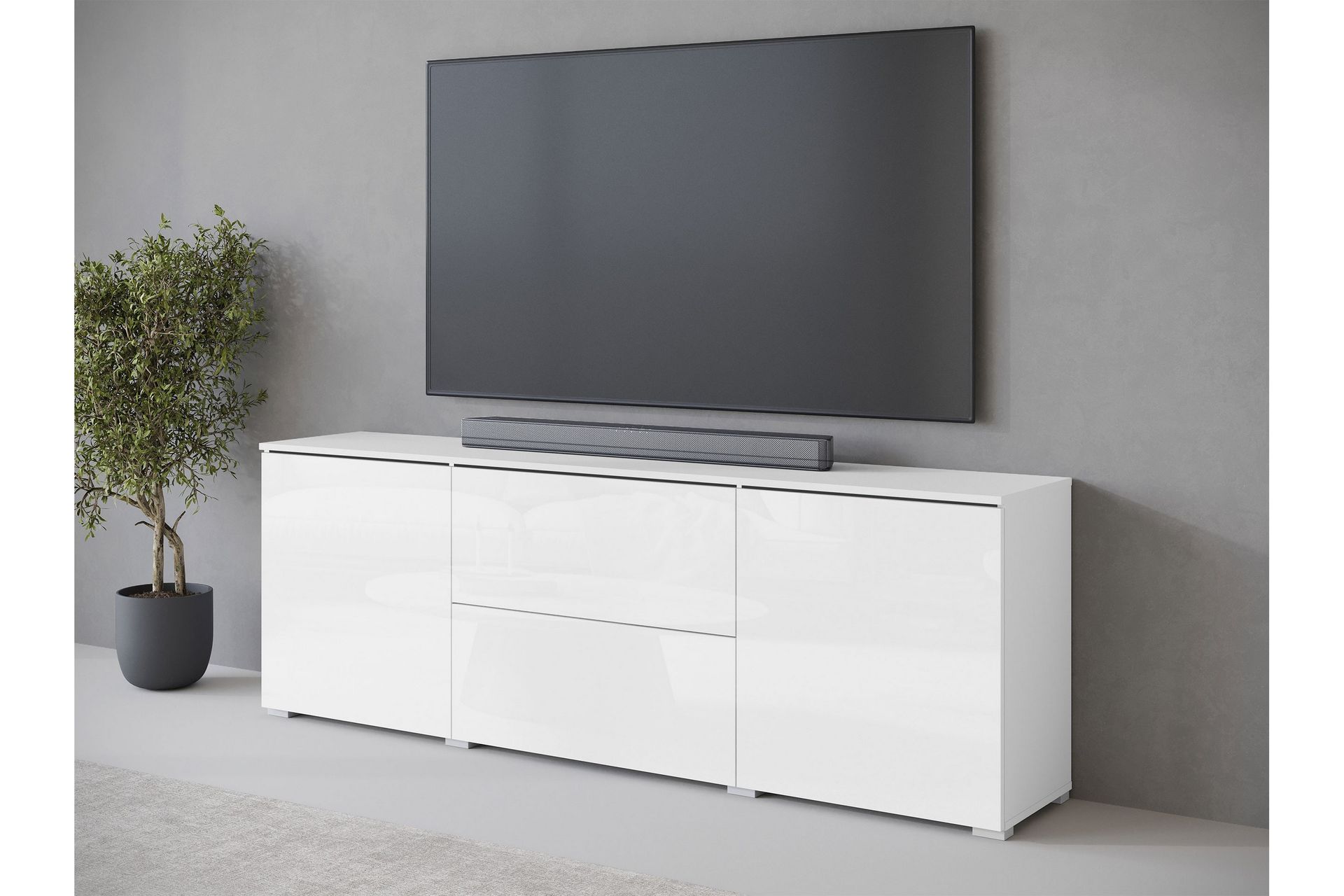 Sherie TV-benk 180 cm - Hvit - Møbler - Mediamøbel & tv møbel - TV-benk & mediabenk