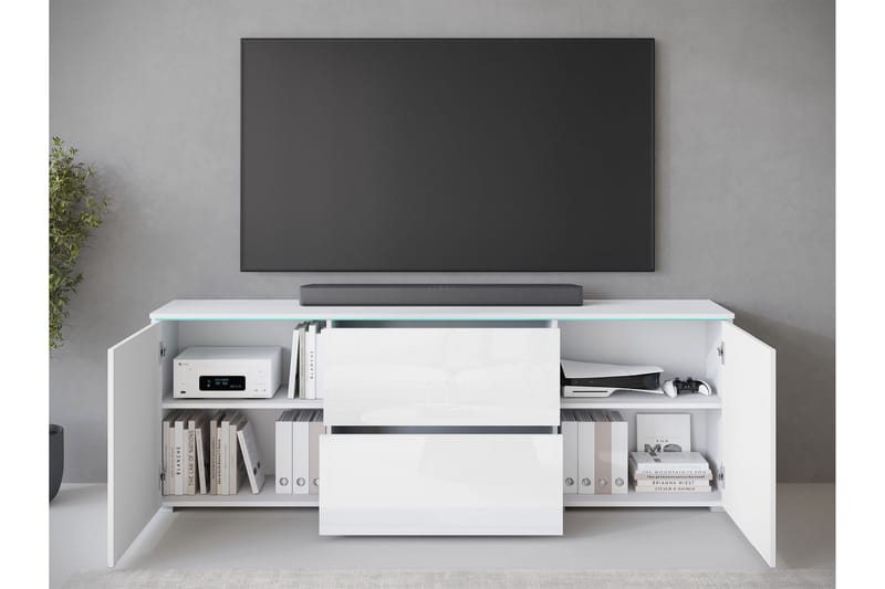 Sherie TV-benk 180 cm - Hvit - Møbler - Mediamøbel & tv møbel - TV-benk & mediabenk