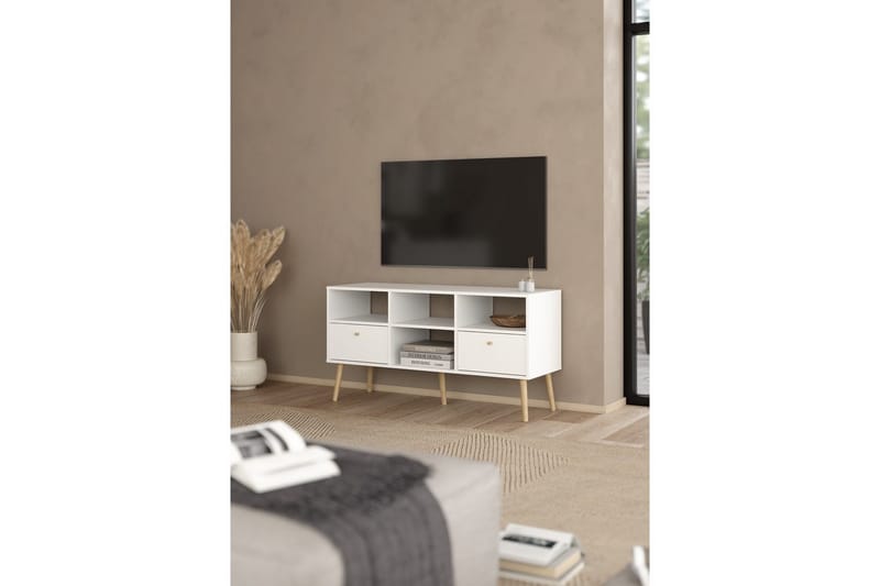 Shinta TV-stativ 61 cm - Hvit - Møbler - Mediamøbel & tv møbel - Mediestativ & veggfeste
