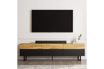 Sign Gulvstående Tv-benk 180 cm med Oppbevaring i Tre - Brun - Møbler - Mediamøbel & tv møbel - TV-benk & mediabenk