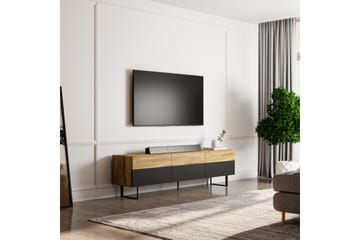 Sign Gulvstående Tv-benk 180 cm med Oppbevaring i Tre - Brun - Møbler - Mediamøbel & tv møbel - TV-benk & mediabenk