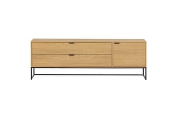 Silas TV-benk 180 cm med Oppbevaring i Tre med Metallunderstell - Beige - Møbler - Mediamøbel & tv møbel - TV-benk & mediabenk