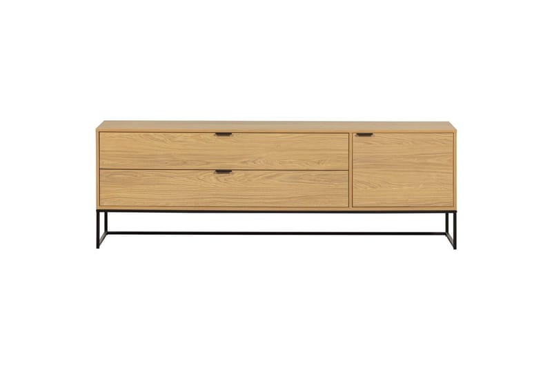 Silas TV-benk 180 cm med Oppbevaring i Tre med Metallunderstell - Beige - Møbler - Mediamøbel & tv møbel - TV-benk & mediabenk