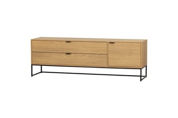 Silas TV-benk 180 cm med Oppbevaring i Tre med Metallunderstell - Beige - Møbler - Mediamøbel & tv møbel - TV-benk & mediabenk