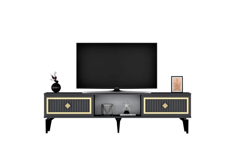 Sivaji TV-benk 150 cm - Gull/Antrasitt - Møbler - Mediamøbel & tv møbel - TV-benk & mediabenk