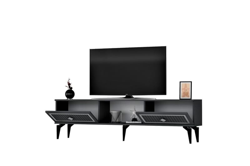 Sivaji TV-benk 150 cm - Sølv/Antrasitt - Møbler - Mediamøbel & tv møbel - TV-benk & mediabenk