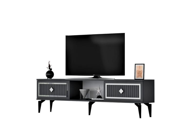 Sivaji TV-benk 150 cm - Sølv/Antrasitt - Møbler - Mediamøbel & tv møbel - TV-benk & mediabenk