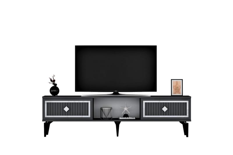 Sivaji TV-benk 150 cm - Sølv/Antrasitt - Møbler - Mediamøbel & tv møbel - TV-benk & mediabenk