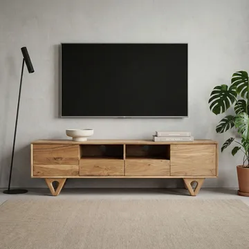 Sorric TV-benk 160 cm - Varm lysebrun - Møbler - Mediamøbel & tv møbel - TV-benk & mediabenk