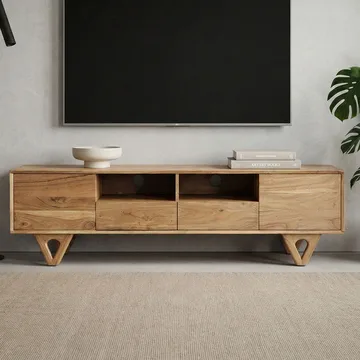 Sorric TV-benk 160 cm - Varm lysebrun - Møbler - Mediamøbel & tv møbel - TV-benk & mediabenk