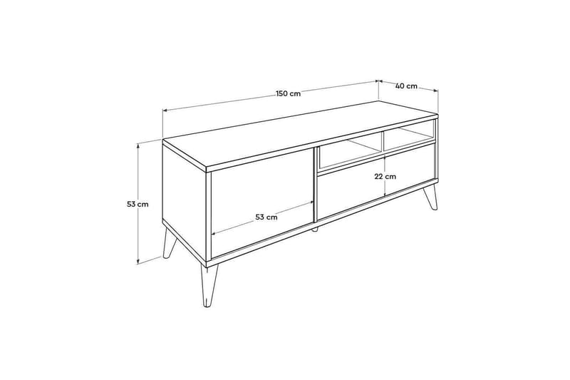Sosan TV-benk 150 cm - Beige - Møbler - Mediamøbel & tv møbel - TV-benk & mediabenk