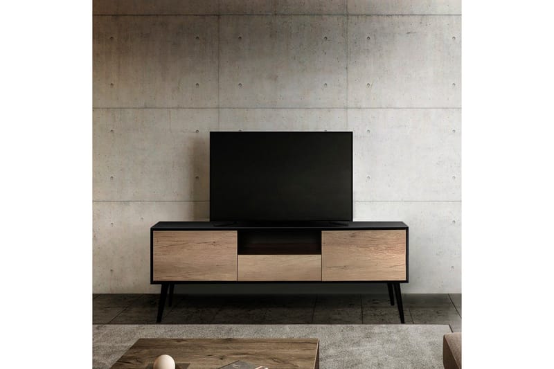 Sosan TV-benk 160 cm - Taupe/Svart - Møbler - Mediamøbel & tv møbel - TV-benk & mediabenk