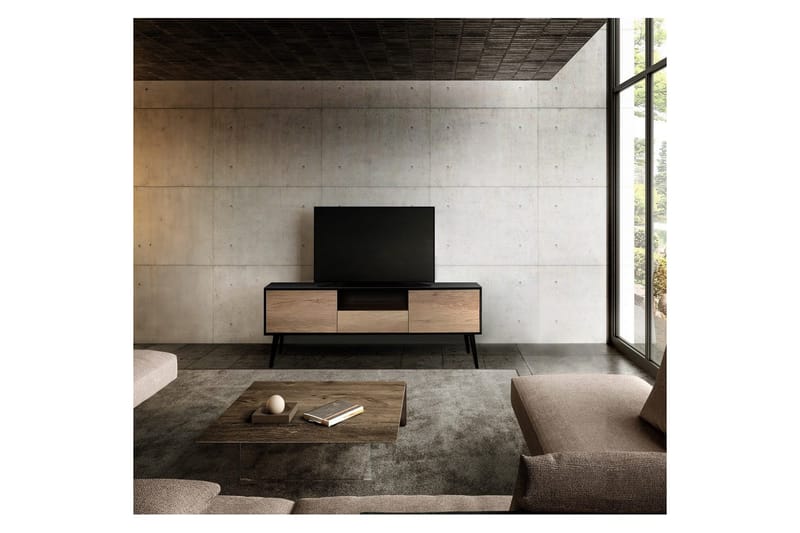 Sosan TV-benk 160 cm - Taupe/Svart - Møbler - Mediamøbel & tv møbel - TV-benk & mediabenk