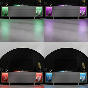 Sosan TV-benk 180x55x32 cm - Antrasitt/Gull - Møbler - Mediamøbel & tv møbel - TV-benk & mediabenk