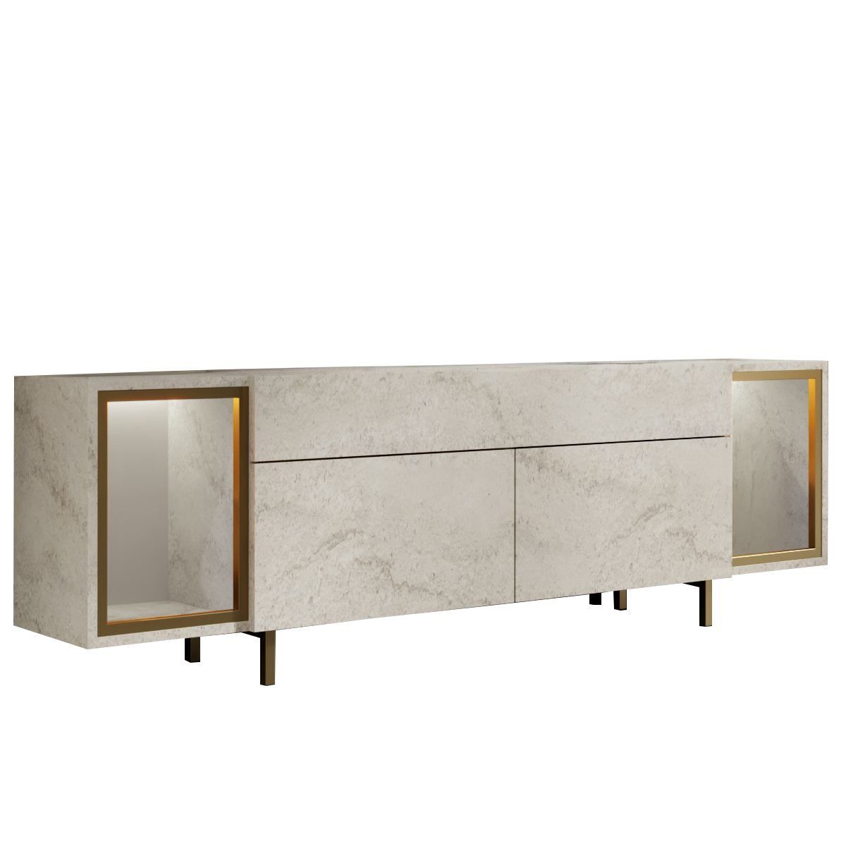 Sosan TV-benk 180x55x32 cm - Travertin/gull