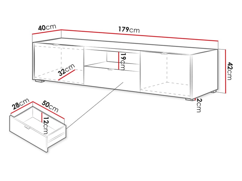Sovren TV-benk 179 cm - Brun - Møbler - Mediamøbel & tv møbel - TV-benk & mediabenk
