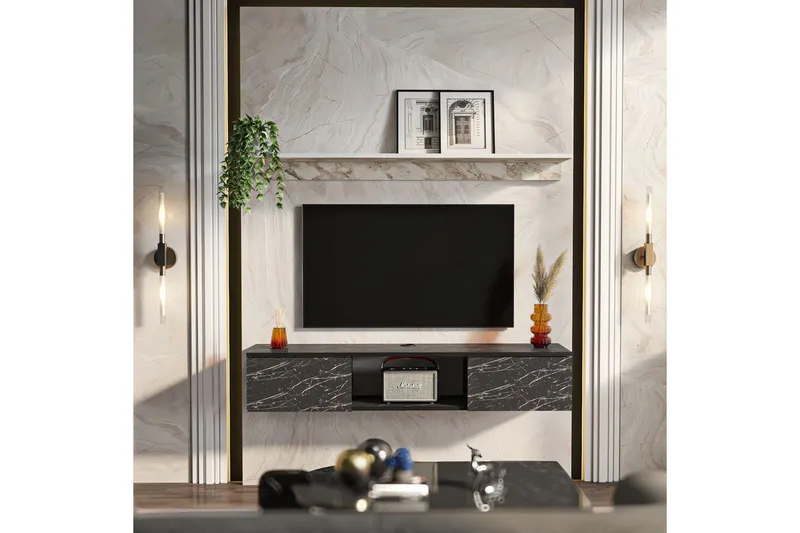 Sovric TV-benk 140 cm - Hvit - Møbler - Mediamøbel & tv møbel - TV-benk & mediabenk