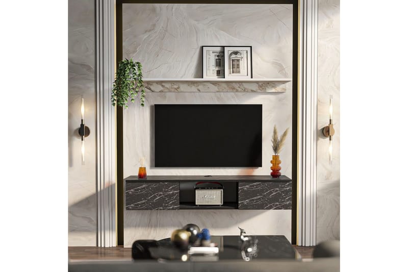 Sovric TV-benk 140 cm - Hvit - Møbler - Mediamøbel & tv møbel - TV-benk & mediabenk