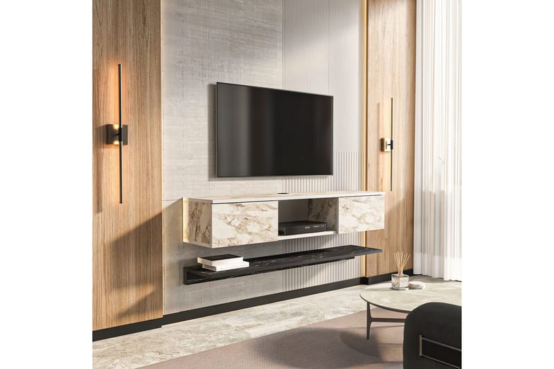 Sovric TV-benk 140 cm - Hvit - Møbler - Mediamøbel & tv møbel - TV-benk & mediabenk