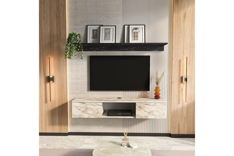 Sovric TV-benk 140 cm - Hvit - Møbler - Mediamøbel & tv møbel - TV-benk & mediabenk