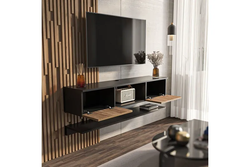 Sovric TV-benk 140 cm - Natur/Sort - Møbler - Mediamøbel & tv møbel - TV-benk & mediabenk