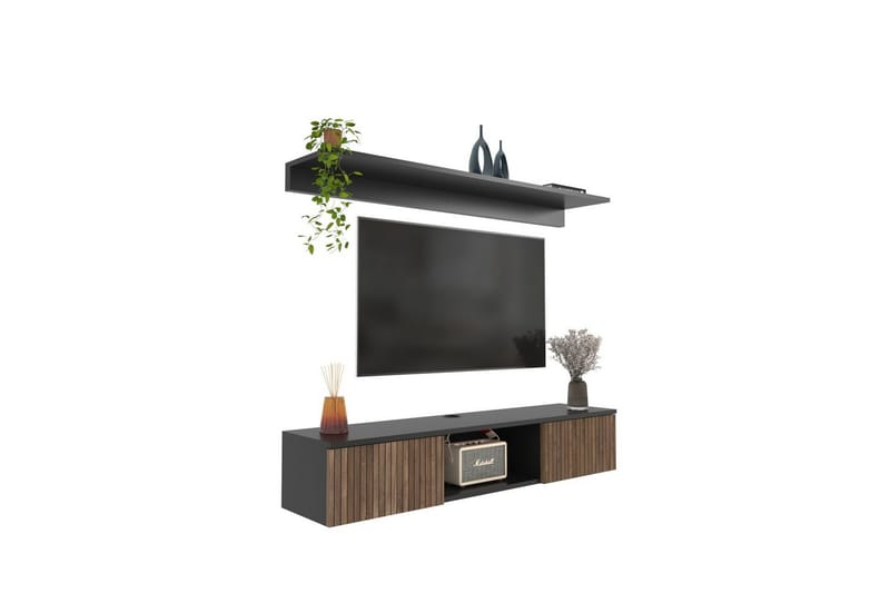 Sovric TV-benk 140 cm, Natur/Sort