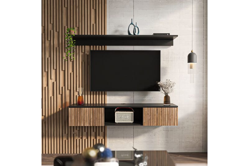 Sovric TV-benk 140 cm - Natur/Sort - Møbler - Mediamøbel & tv møbel - TV-benk & mediabenk