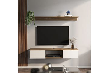 Sovric TV-benk 140 cm - Valnøtt/Hvit - Møbler - Mediamøbel & tv møbel - TV-benk & mediabenk