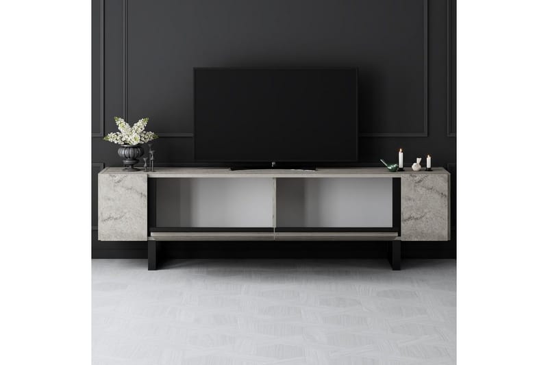 Sozi TV-benk 180 cm - Svart/Grå - Møbler - Mediamøbel & tv møbel - TV-benk & mediabenk