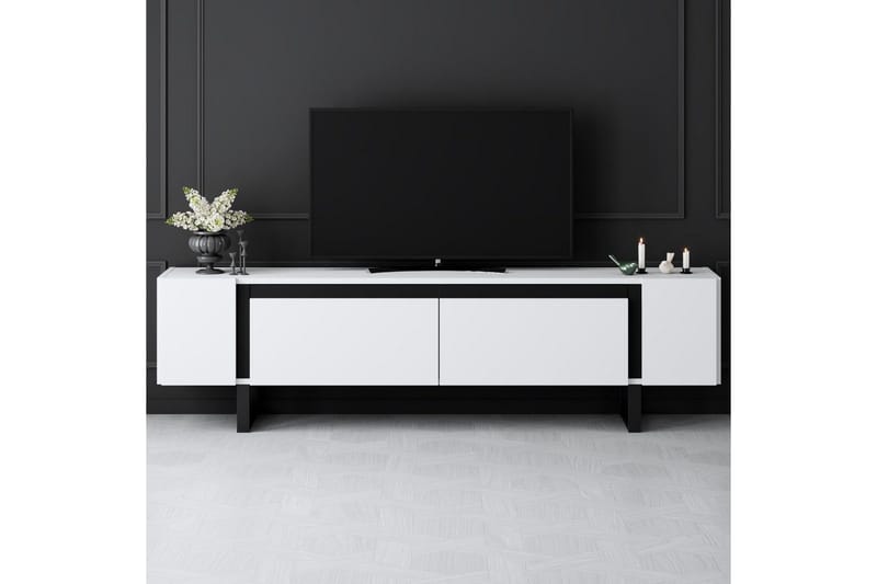 Sozi TV-benk 180 cm - Svart/Hvit - Møbler - Mediamøbel & tv møbel - TV-benk & mediabenk