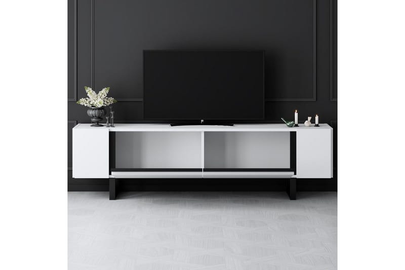 Sozi TV-benk 180 cm - Svart/Hvit - Møbler - Mediamøbel & tv møbel - TV-benk & mediabenk