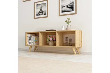Springhill Gulvstående TV-benk 120 cm med Oppbevaring i Malt Tre - Beige - Møbler - Mediamøbel & tv møbel - TV-benk & mediabenk