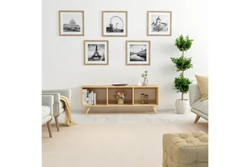 Springhill Gulvstående TV-benk 120 cm med Oppbevaring i Malt Tre - Beige - Møbler - Mediamøbel & tv møbel - TV-benk & mediabenk