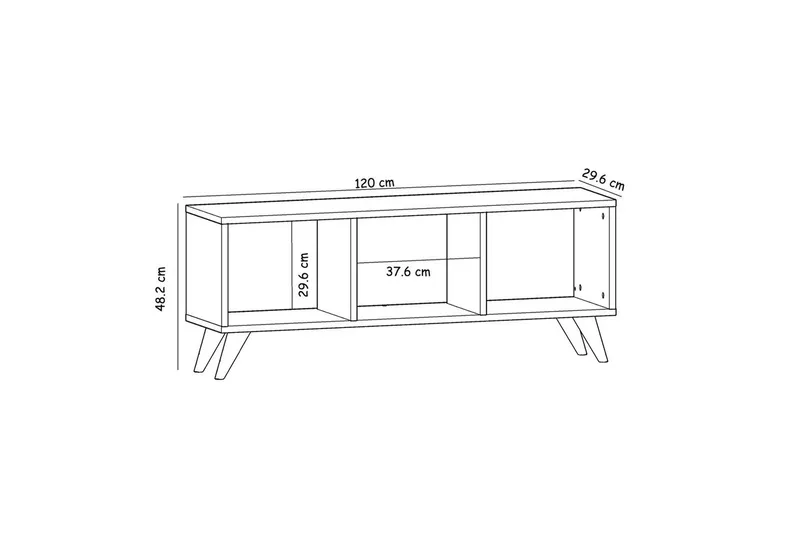 Springhill Gulvstående TV-benk 120 cm med Oppbevaring i Malt Tre - Beige - Møbler - Mediamøbel & tv møbel - TV-benk & mediabenk