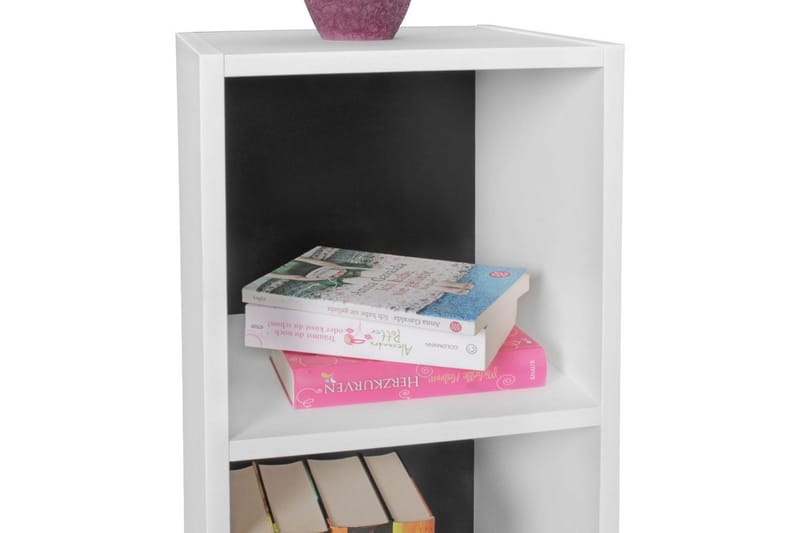 Stående hylle Wohnling melaminbelagt sponplate med lagringsplass, moderne stil Hvit, svart - Hvit, svart - Oppbevaring - Hyller - Hylleplan & hyllekonsoll