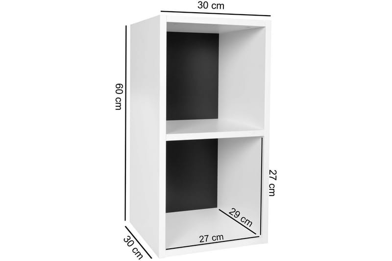 Stående hylle Wohnling melaminbelagt sponplate med lagringsplass, moderne stil Hvit, svart - Hvit, svart - Oppbevaring - Hyller - Vegghylle