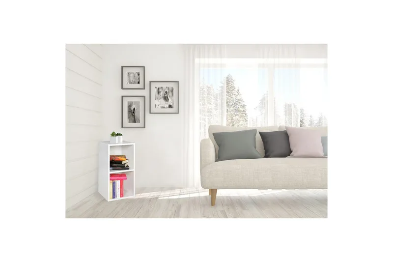 Stående hylle Wohnling melaminbelagt sponplate med lagringsplass, moderne stil Hvit - Hvit - Oppbevaring - Hyller - Vegghylle