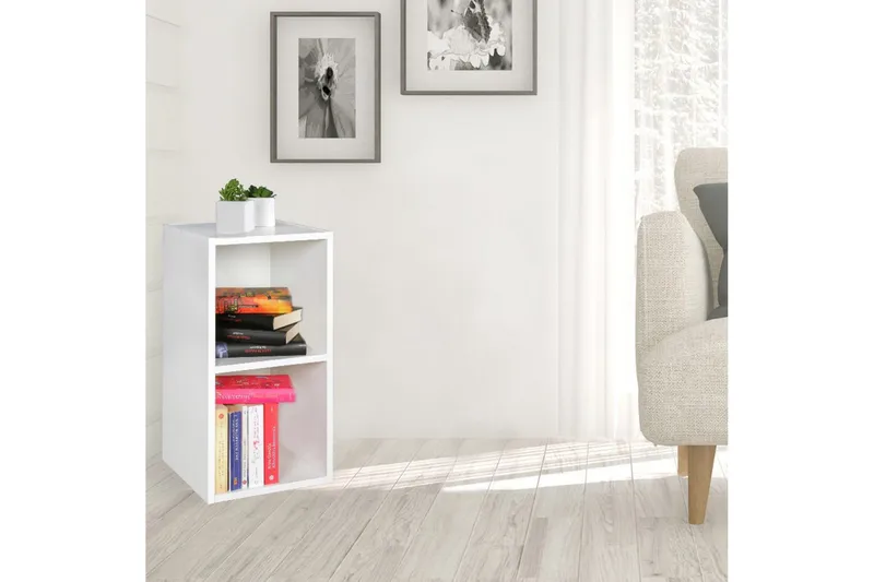 Stående hylle Wohnling melaminbelagt sponplate med lagringsplass, moderne stil Hvit - Hvit - Oppbevaring - Hyller - Vegghylle